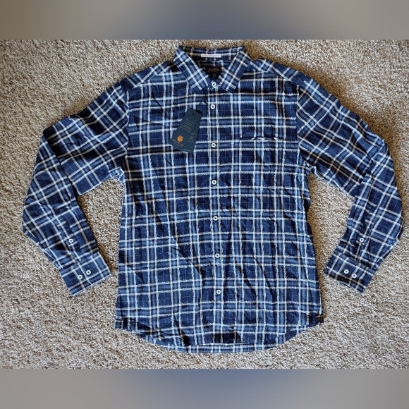 Good Man Brand Other - Good Man Brand Blue Plaid Long Sleeve Men's Button Down Shirt NWT